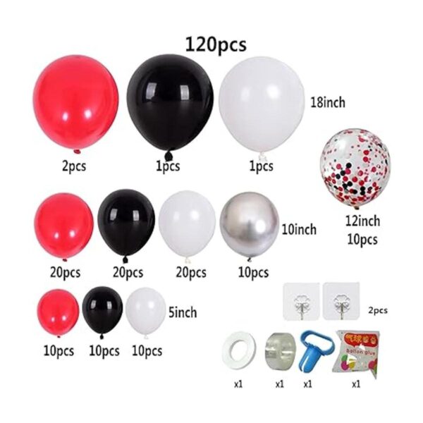 Kit de arco de guirnalda de globos de color rojo negro_2