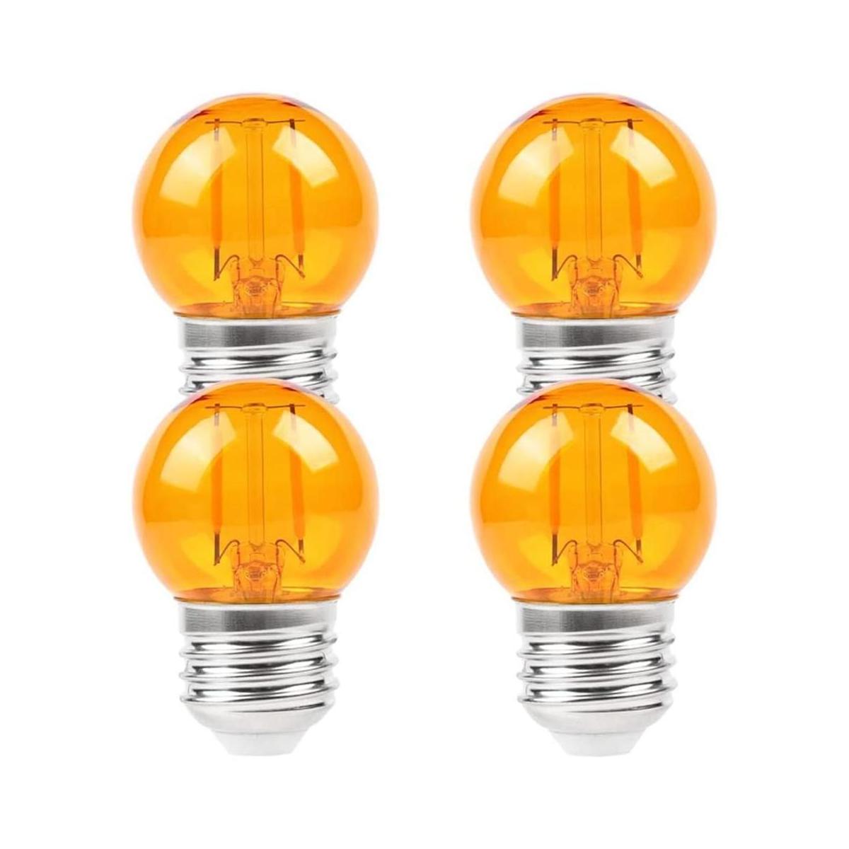 KINUR Bombillas LED Edison G40 pequeñas de color ámbar