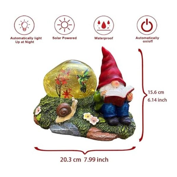 Raywer Gnomo alimentado por energía solar con sombrero