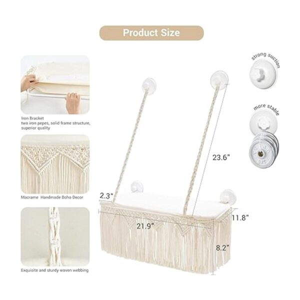 Dahey Macramé Percha para ventana de gato estilo