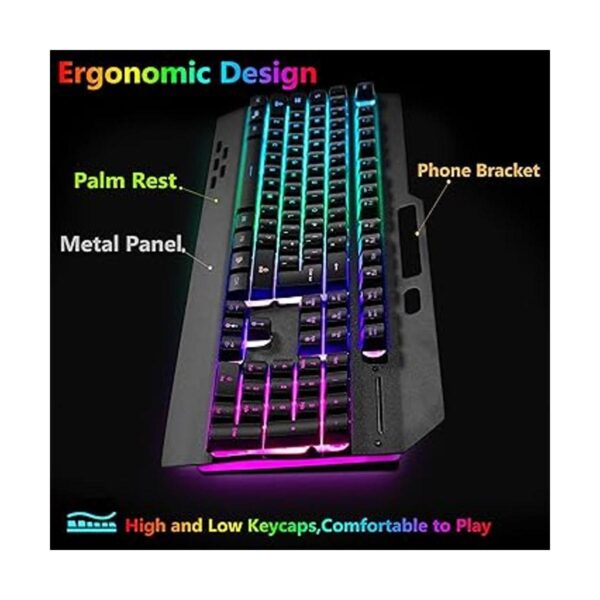 Teclado y ratón inalámbrico RGB para juegos teclado