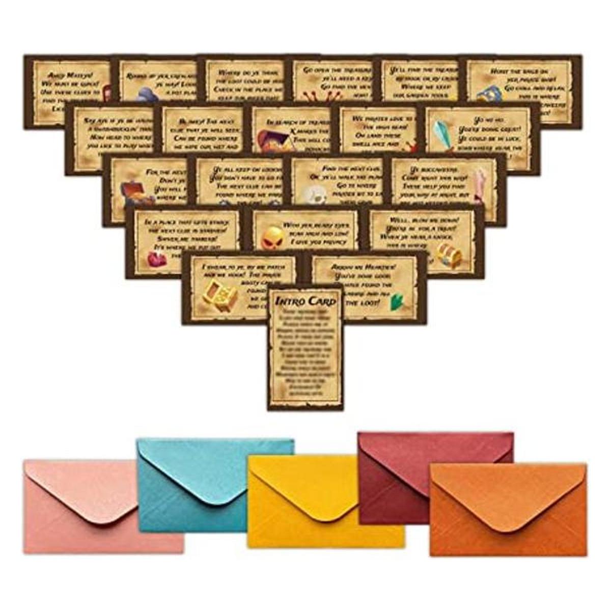 Tarjetas de juego de pistas de caza del tesoro pirata de