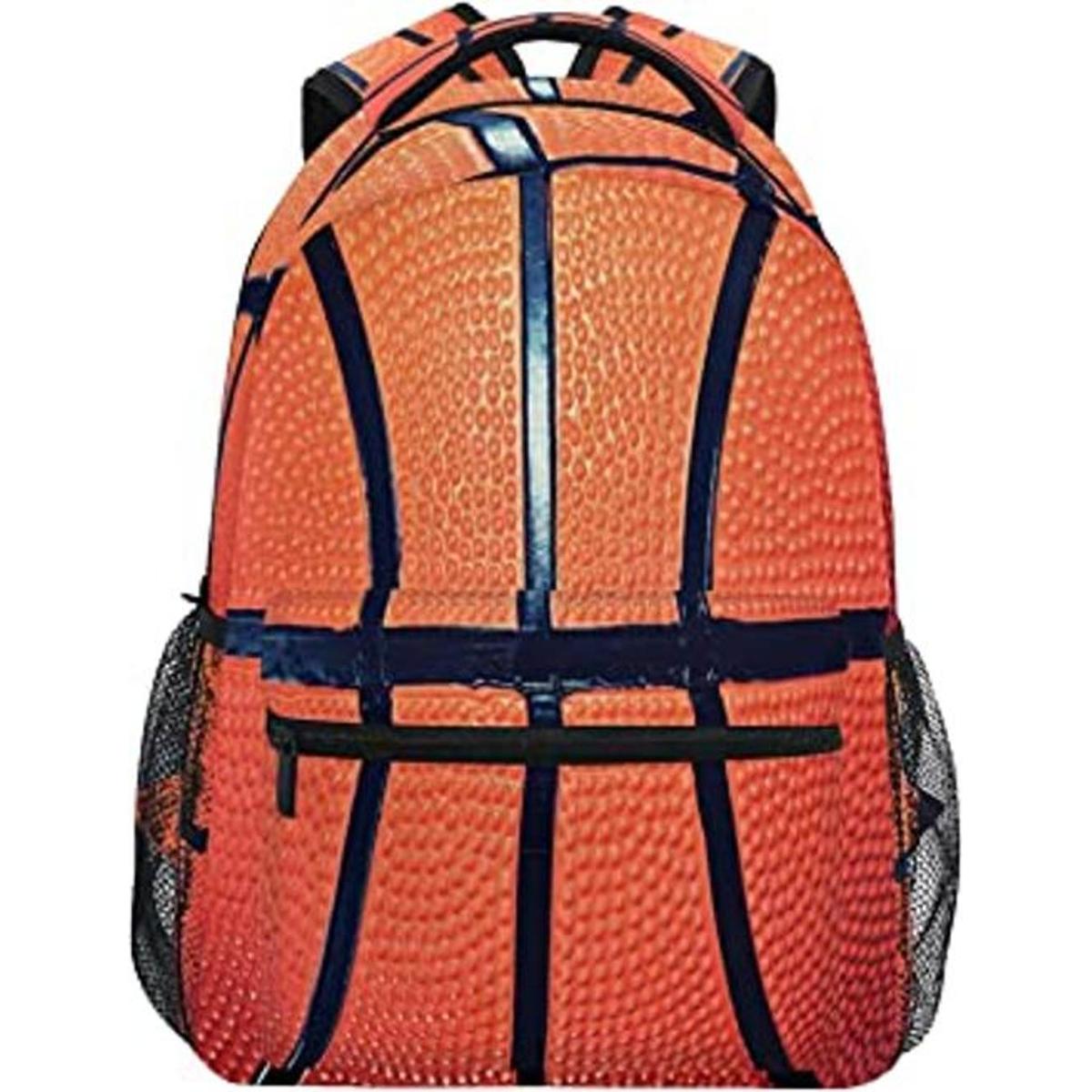 Mochila escolar con textura de pelota deportiva para