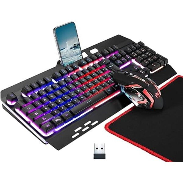 Teclado y ratón inalámbrico RGB para juegos teclado