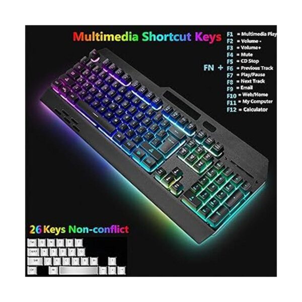 Teclado y ratón inalámbrico RGB para juegos teclado