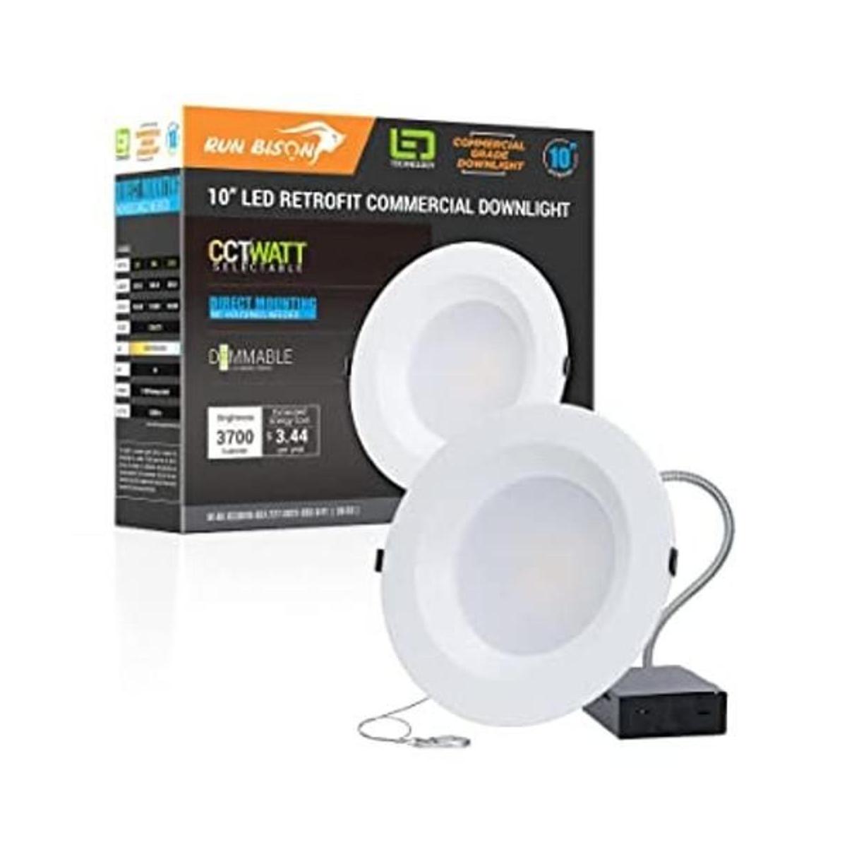 Downlight comercial LED empotrable de 10 pulgadas con caja