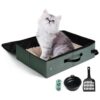 LIOOPET Caja de arena portátil con tapa caja de arena de