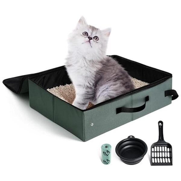 LIOOPET Caja de arena portátil con tapa caja de arena de