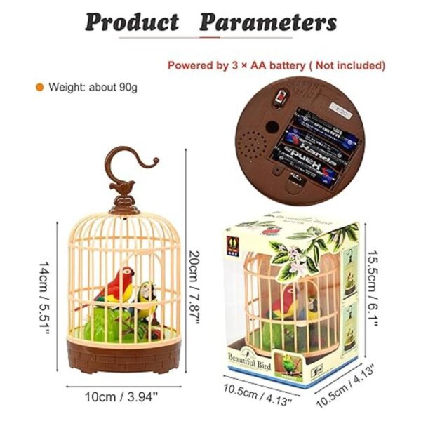 HWD Juguete de jaula de pájaros de inducción activada por_2