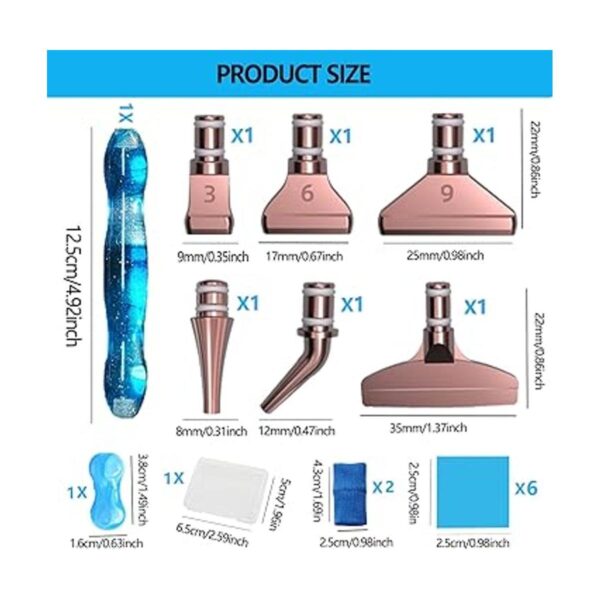 Kit de 17 bolígrafos de pintura de diamante con puntas de