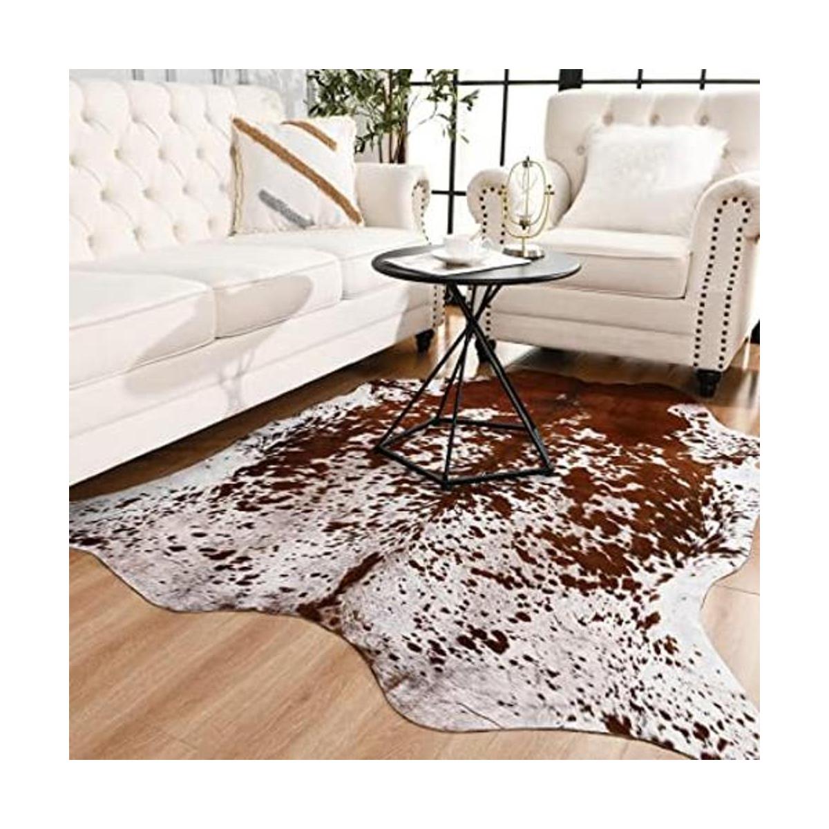 EASYCOZY Alfombra de piel de vacuno sintética alfombra