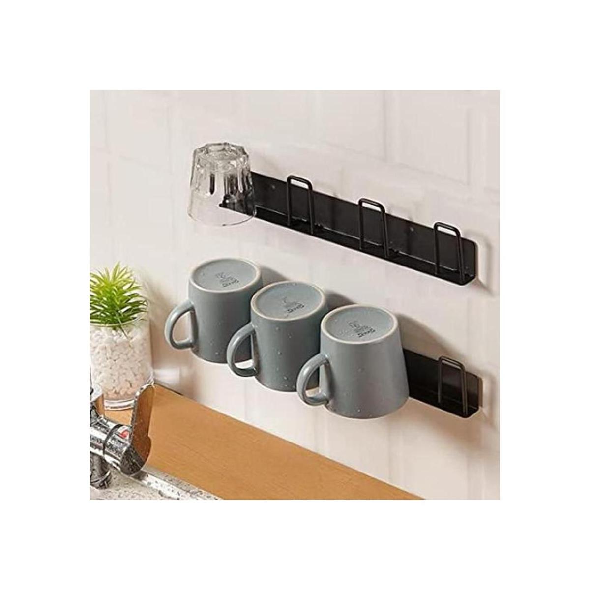 Juego de 2 ganchos tazas de café sin taladrar con 4