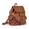 Montana West Mochila de cuero lavado suave con cordón para_5