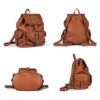 Montana West Mochila de cuero lavado suave con cordón para_4