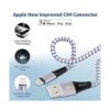 Paquete de 5 cables Lightning cortos 8 pulgadas_2