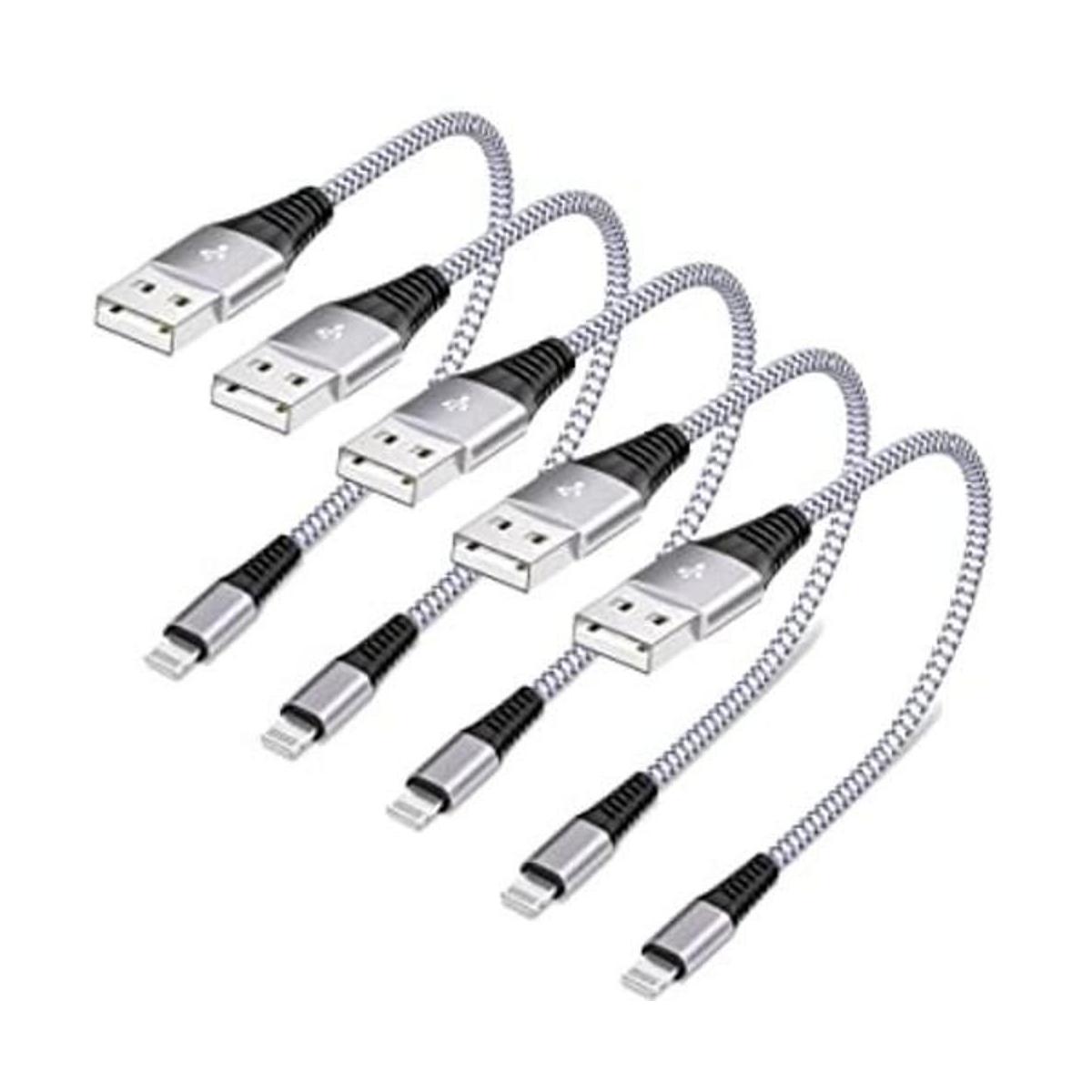 Paquete de 5 cables Lightning cortos 8 pulgadas