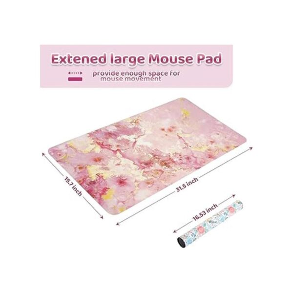 Loveon Alfombrilla de mouse grande de oro rosa bonita_2