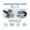 Paquete de 5 cables Lightning cortos 8 pulgadas_3