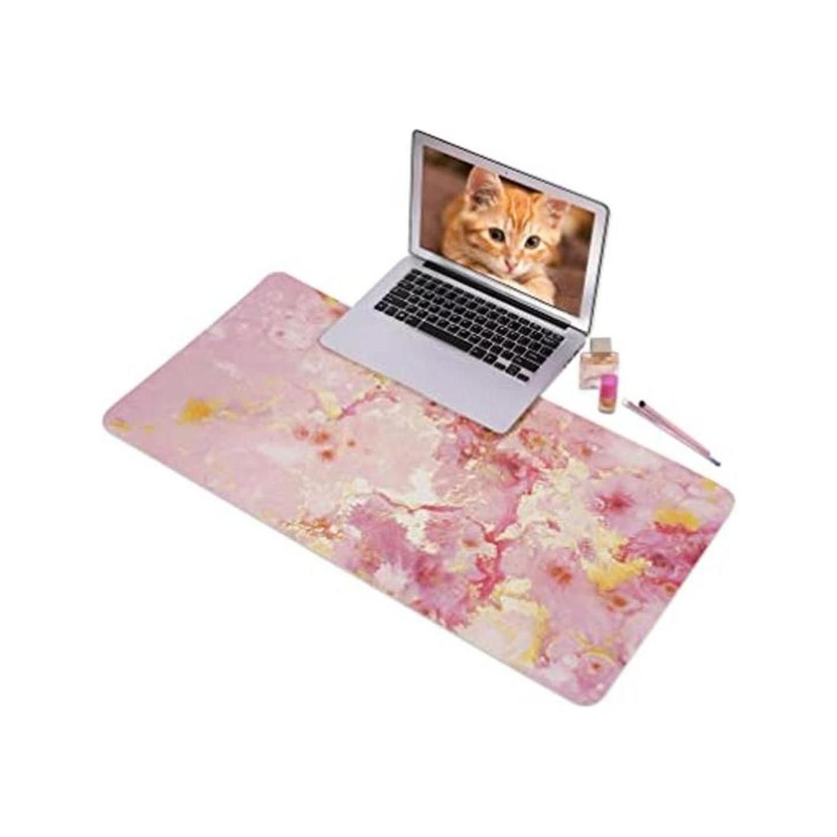 Loveon Alfombrilla de mouse grande de oro rosa bonita