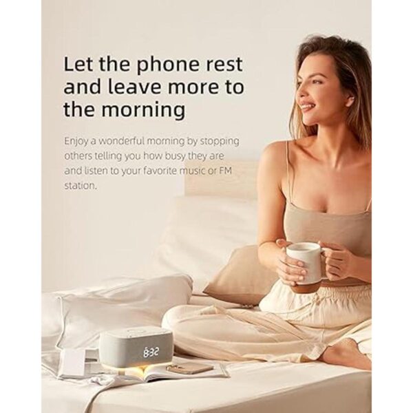 EZVALO Alarm Clock with Wireless ChargerMultifunctional_2