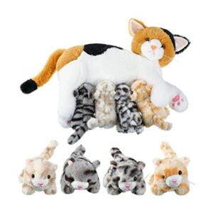 Animales de peluche de gato con gatitos de peluche
