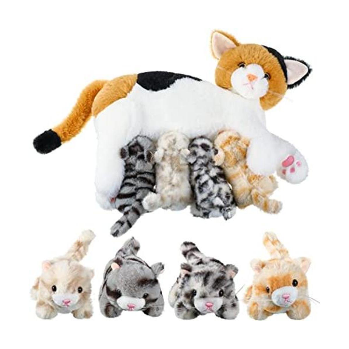 Animales de peluche de gato con gatitos de peluche