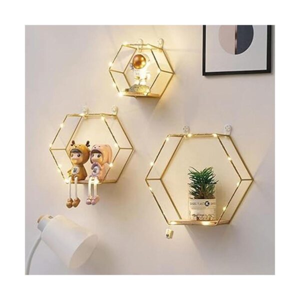 Liywall Estantes flotantes hexagonales decoración de