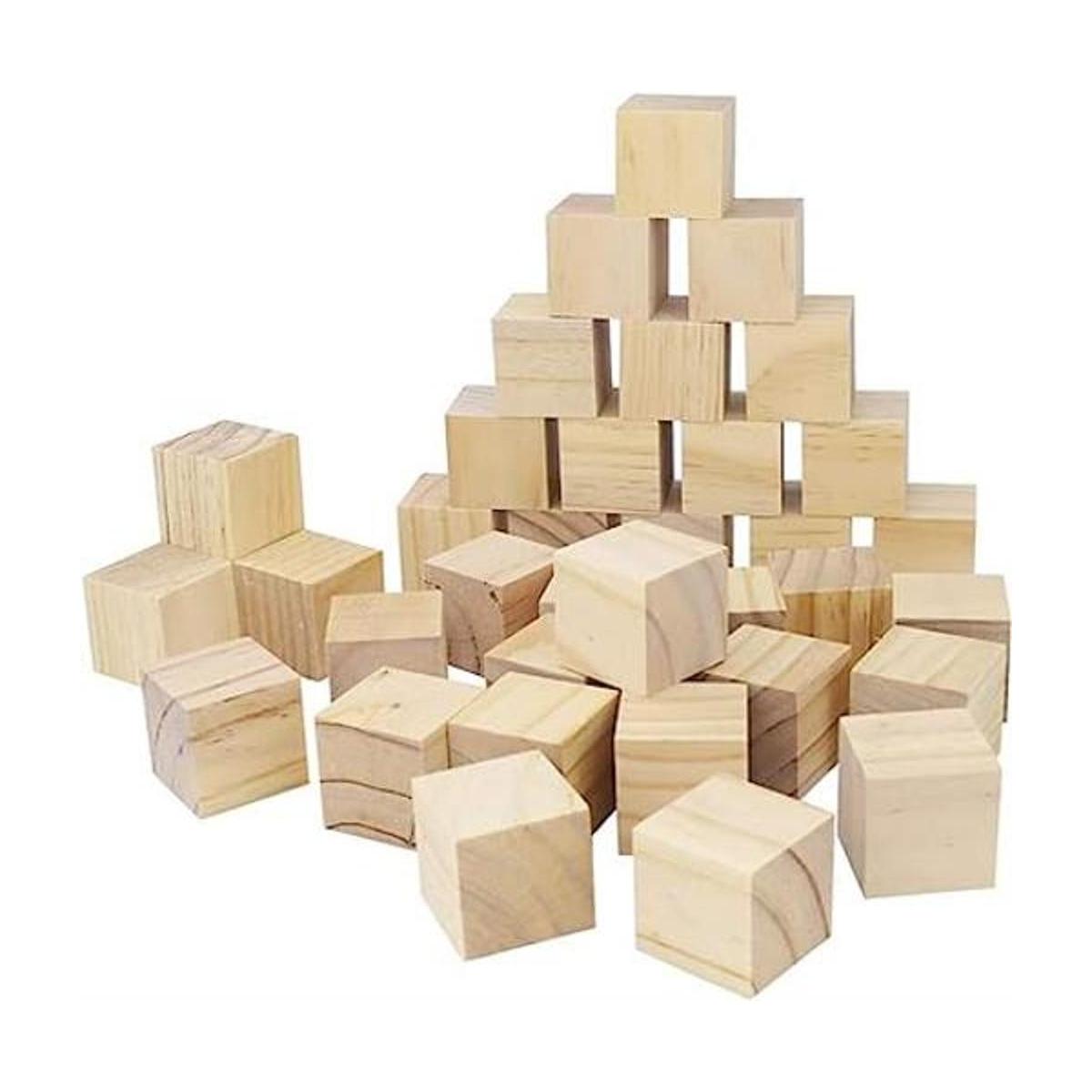 Bloques de madera para manualidades cubos de madera sin