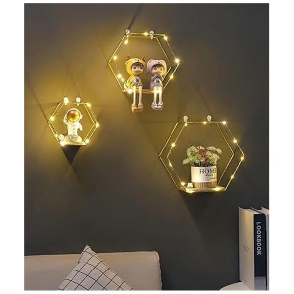Liywall Estantes flotantes hexagonales decoración de