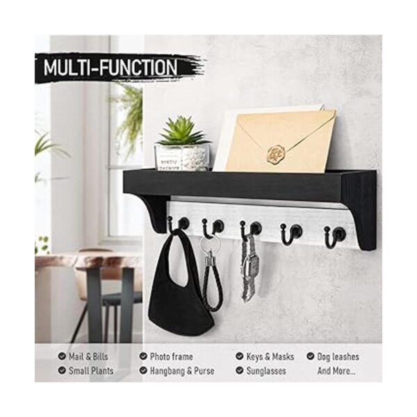 Rebee Vision Soporte para llaves de pared con estante_2