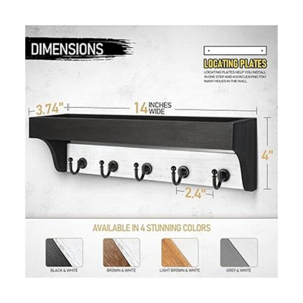Rebee Vision Soporte para llaves de pared con estante_6