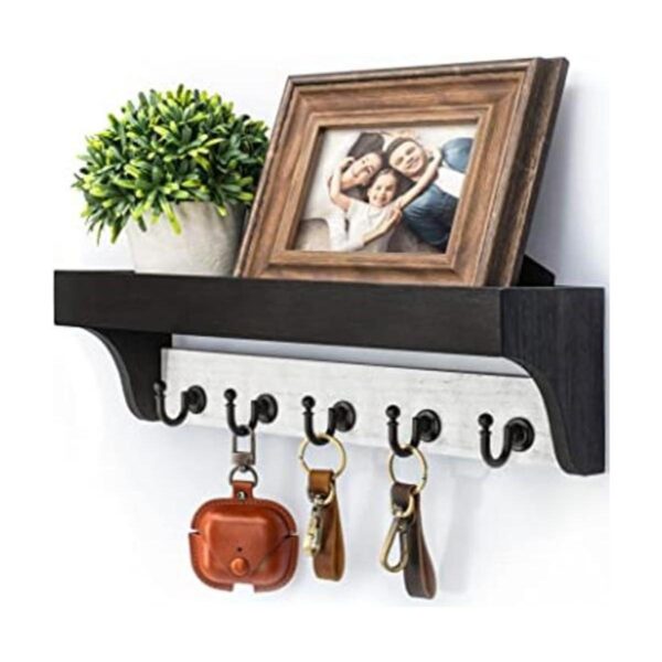 Rebee Vision Soporte para llaves de pared con estante_1