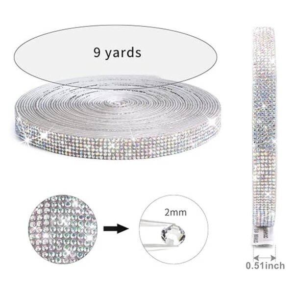 Tiras autoadhesivas de diamantes de imitación 9 yardas
