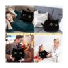 Juguete de peluche de gato negro 3D almohada de gato_6