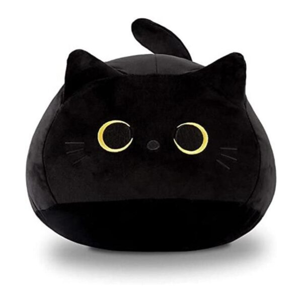 Juguete de peluche de gato negro 3D almohada de gato_1