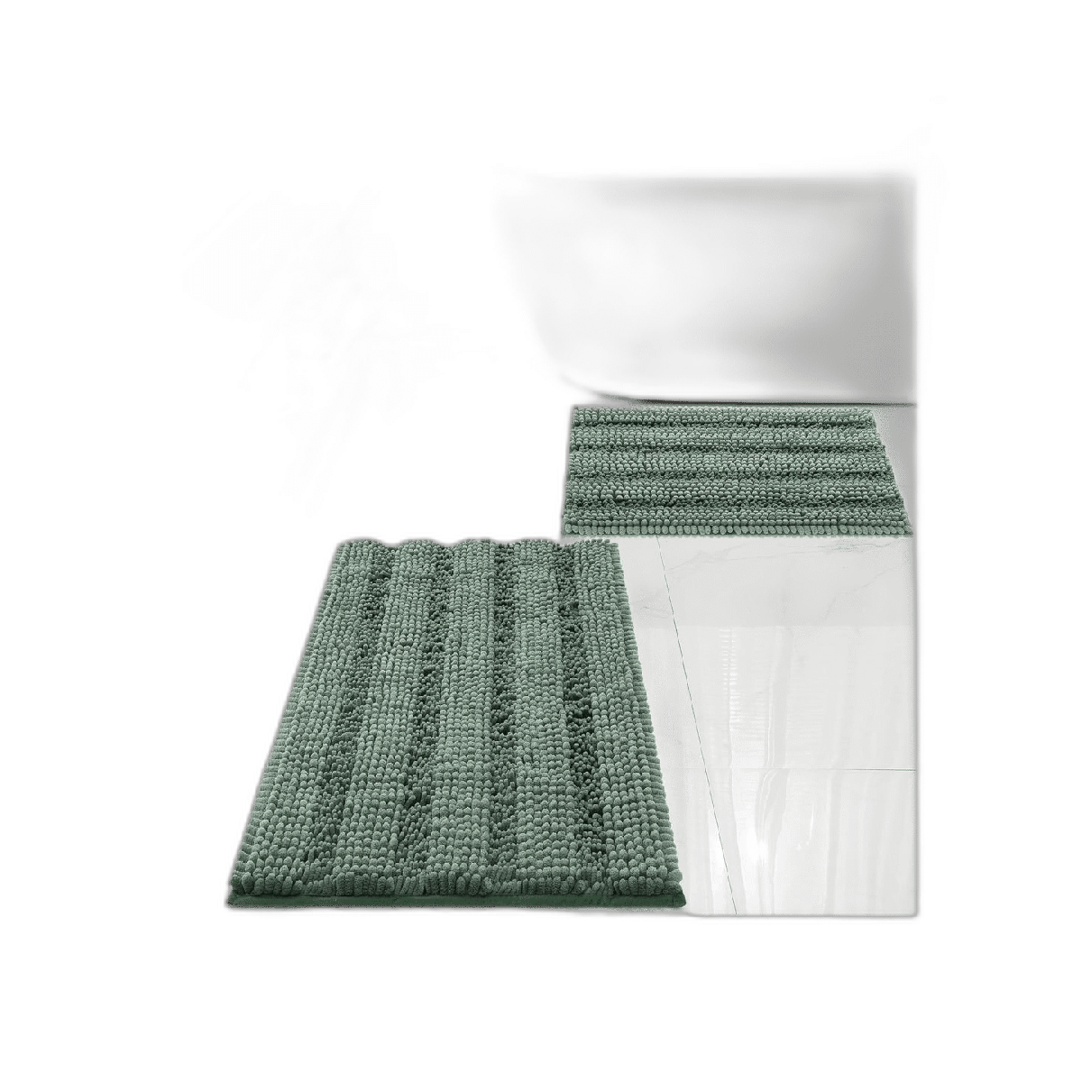 Juego de alfombras de baño antideslizantes de chenilla