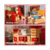 Muebles de casa de muñecas de madera juego de 5 y 7_2