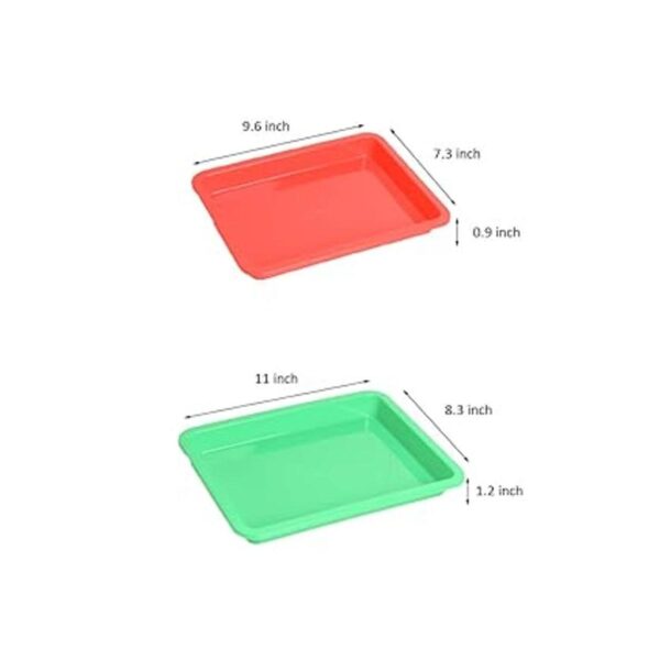 Lnndong Juego de 10 bandejas de plástico de 5 colores_2