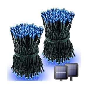 POTIVE Paquete de 2 tiras de luces solares azules_1