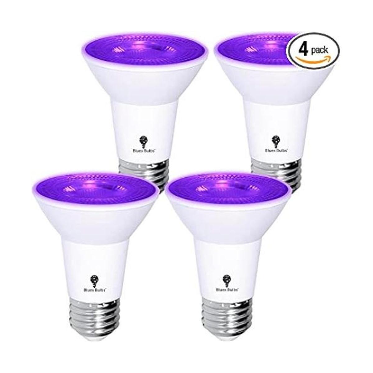 BlueX Paquete de 2 bombillas LED PAR20 moradas para