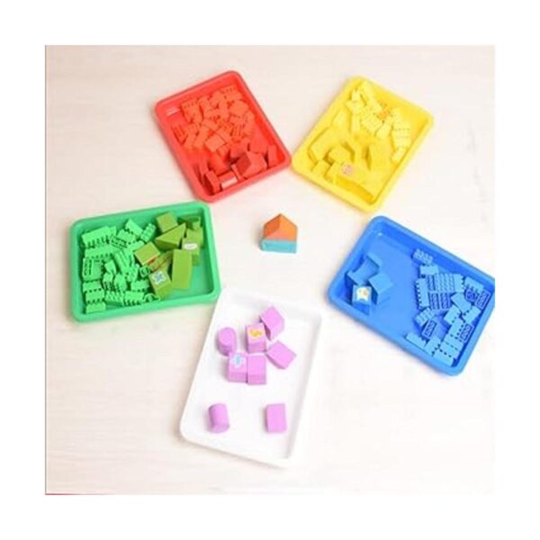 Lnndong Juego de 10 bandejas de plástico de 5 colores_3