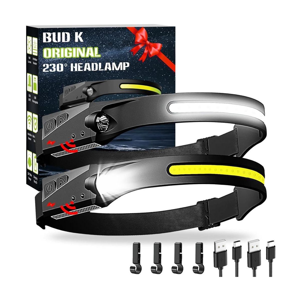 Paquete de 2 faros delanteros LED recargables con