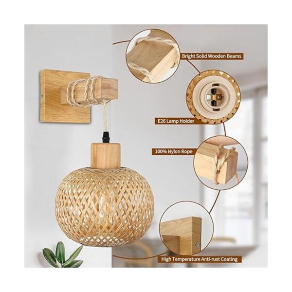 Lámparas de ratán para pared lámparas de ratán Frideko_2