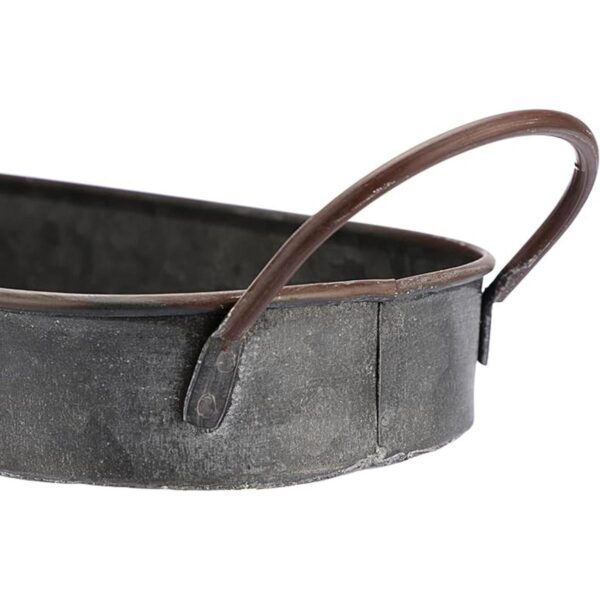 Hipiwe Juego de 2 bandejas de hierro de metal galvanizado