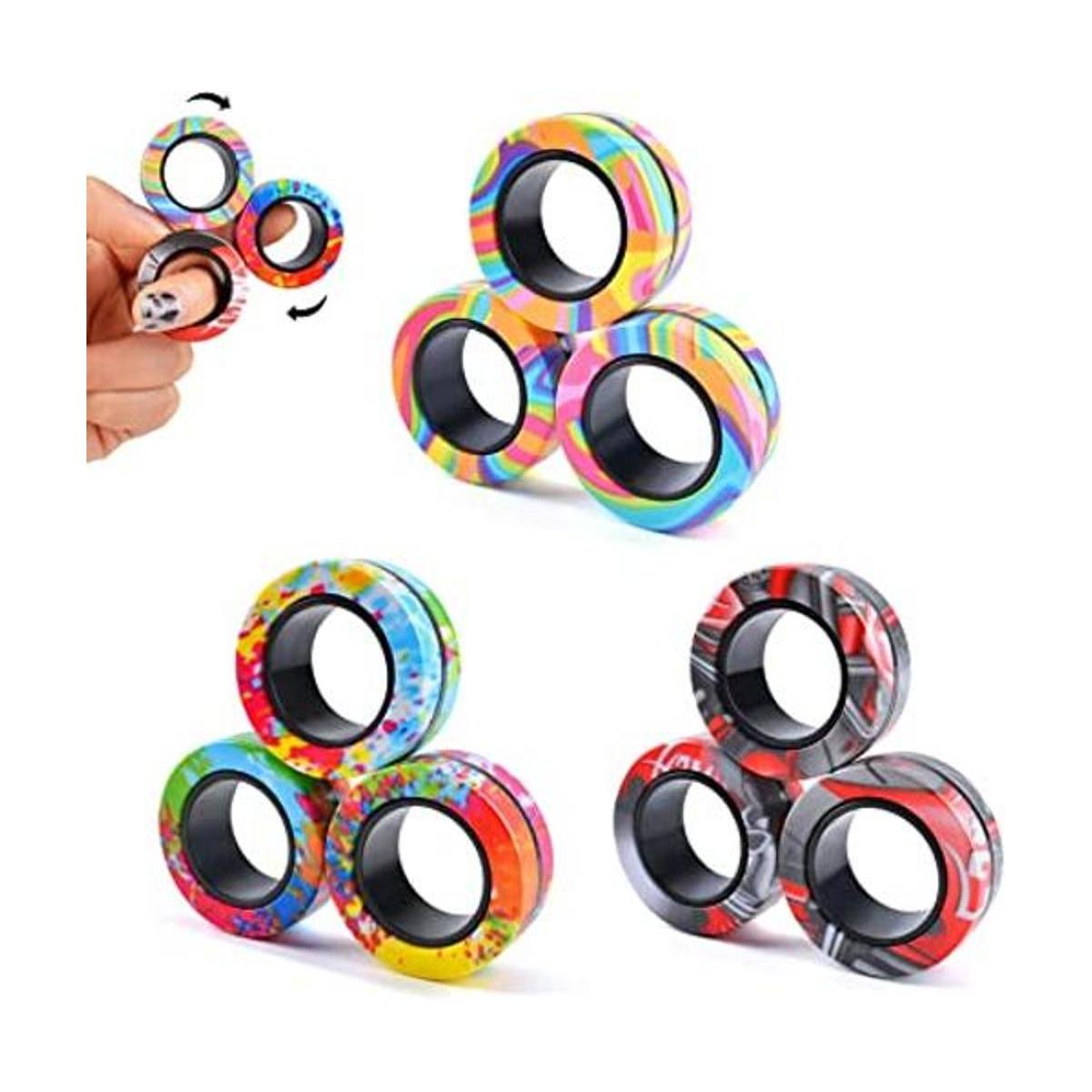 Juego de 9 anillos magnéticos giratorios juguetes