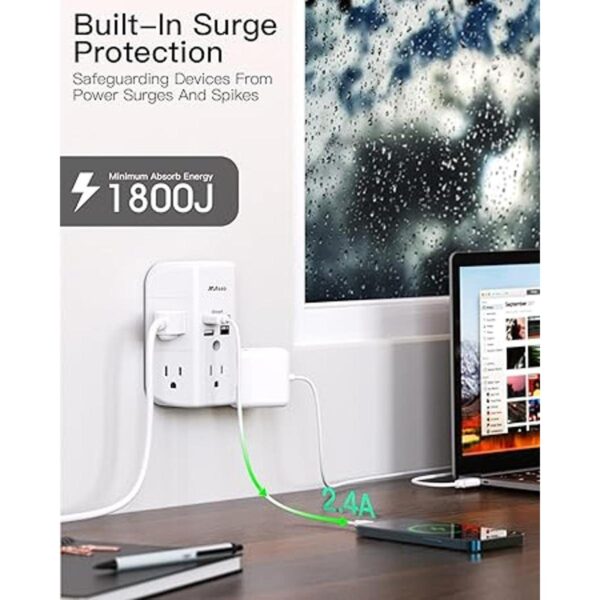 Extensor de salida de pared con puertos USB divisor de_4