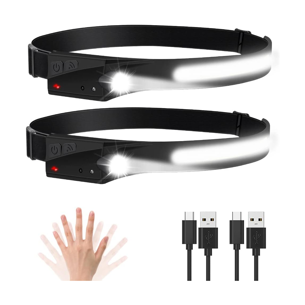 Linterna frontal recargable linterna LED súper brillante