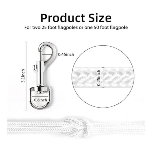 Cuerda para mástil de bandera de 100 pies kit de cuerda