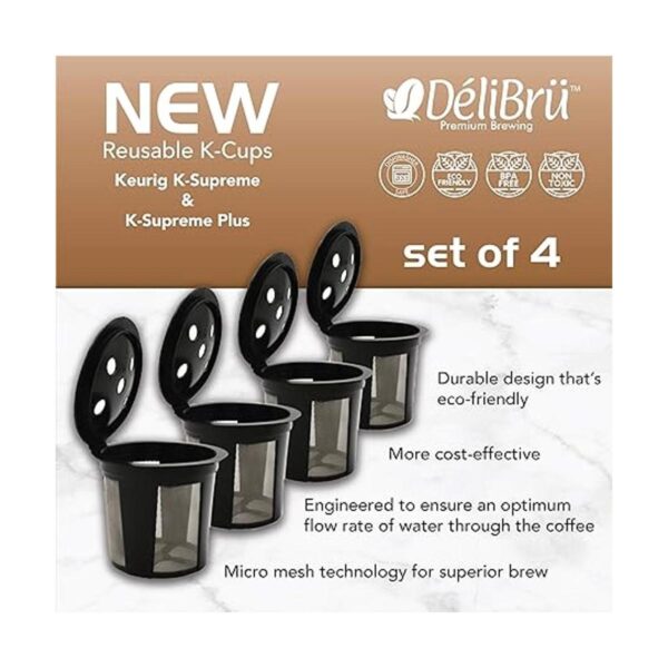 DeliBru Tazas K reutilizables para Keurig Supreme y K