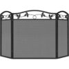 Calidola 3 paneles plegables de acero negro para chimenea